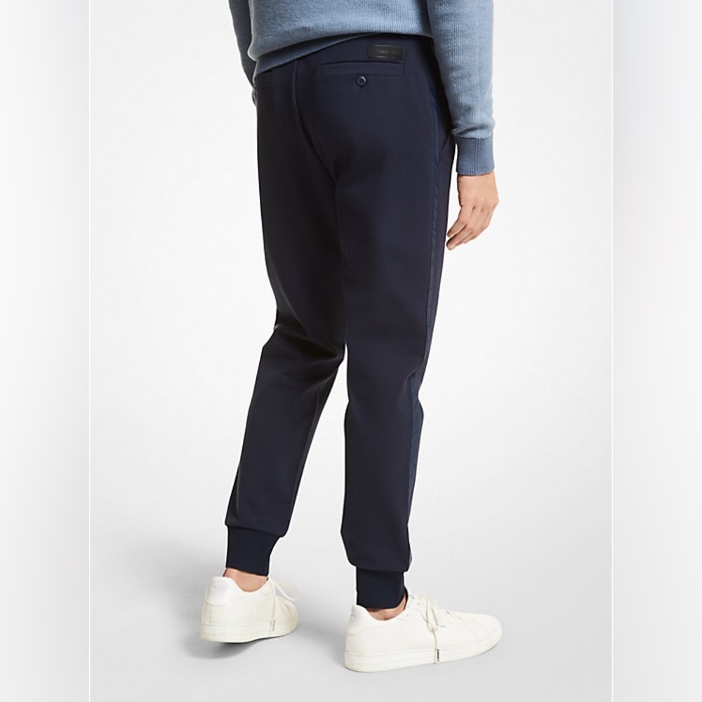 Michael Kors Mixed Media Track Pants in Midnight Blue, NWT, Size L - Picture 2 of 10